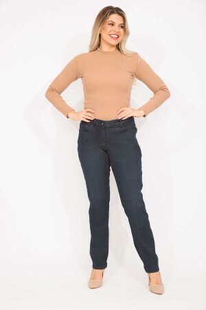 Marineblaue, große 5-Pocket-Lycra-Jeans für Damen 65n36681 - 1