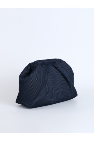 Marineblaue Plissee-Clutch-Handtasche für Damen HYBPLSE - 3