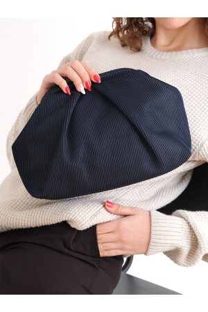 Marineblaue Plissee-Clutch-Handtasche für Damen HYBPLSE - 7