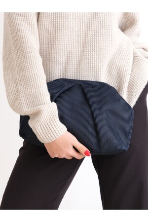 Marineblaue Plissee-Clutch-Handtasche für Damen HYBPLSE - 9