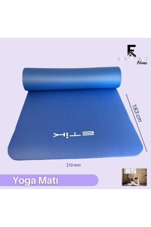 Marineblaue Yogamatte 10 mm Yogamatte mit Tragegurt ETK200000 var Yoga 183 x 61 cm 10 mm Einzelgröße - 1