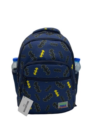 Marineblauer Master Pack-Grundschulrucksack für Herren mit Fledermausmuster, Ernährungsbox und Stifthalter - 4