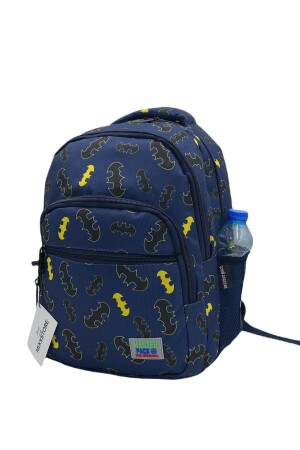 Marineblauer Master Pack-Grundschulrucksack für Herren mit Fledermausmuster, Ernährungsbox und Stifthalter - 5