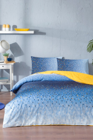 Marineblaues Doppelbett-Bettbezug-Set mit Mosaik-Bettwäsche 8697353581625 - 2