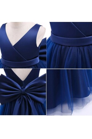 Marineblaues Geburtstagskleid für Mädchen, Cross-Longmodel - 2