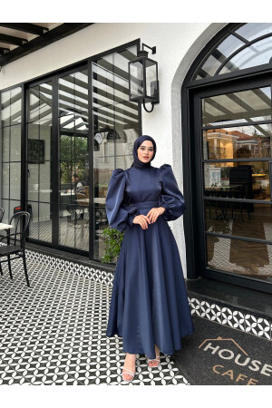 Marineblaues Glitzer-Hazel-Hijab-Abendkleid - 1