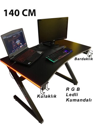 Markus RGB LED Gaming Tisch 140 cm - 1