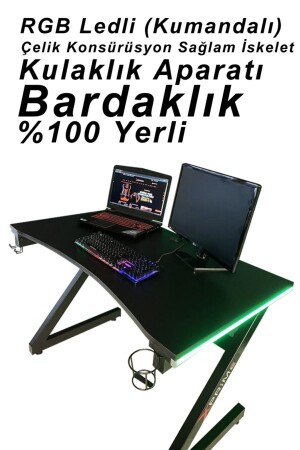 Markus RGB LED Gaming Tisch 140 cm - 3