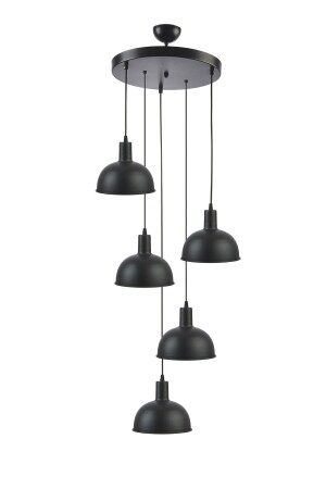 Marley Modernes Design Metall Café Küche Wohnzimmer Schwarz Farbe Pendelleuchte 5 Stück Kronleuchter MRLL9 - 1