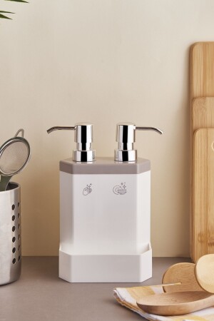 مكنز مارلون ليكس 2 قطع مطبخ مصدر صابون سائل مع حامل إسفنج 131181 - Perotti