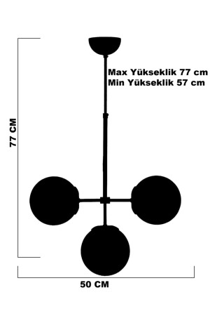 Martı 3'lü Eskitme Bal Camlı Avize 110220222 - 5