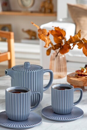 Martinez Keramik-Teekannen-Set 1000 ml + 300 ml blau 10033033 - English Home