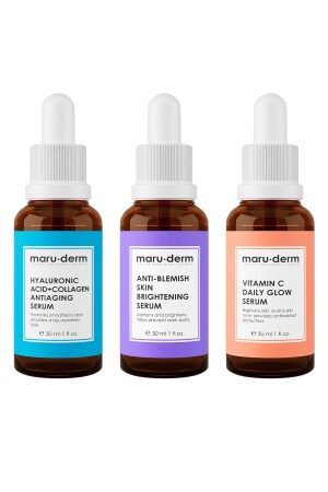 Maruderm 3-teiliges Opportunity Serum-Set – Makel-Serum, Hyaluronsäure-Serum, Vitamin-C-Serum 8682397028888 - 3