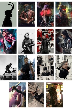 Marvel-Wandposter-Collage-Set – Avengers-Filmszenen – 60 Teile – selbstklebende Rückseite – Set in Box - 7