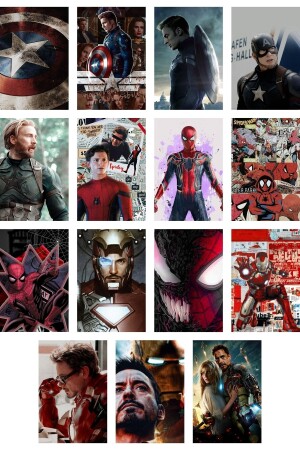 Marvel-Wandposter-Collage-Set – Avengers-Filmszenen – 60 Teile – selbstklebende Rückseite – Set in Box - 9