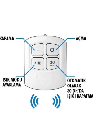 MASA LAMBASI MUTFAK TEZGAH ALTI BANYO DOLABI DOLAP İÇİ KABLOSUZ 3LÜ KUMANDALI VE PİLLİ LED IŞIK - 6