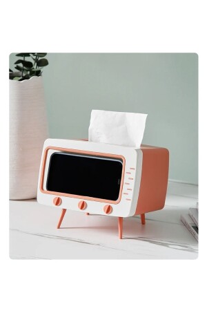 محفظة المكعبات من الطاولة - صندوق ورقية من المكعبات من شكل التلفزيون - محفظة المكعبات مع محفظة الهاتف المحمول - Doori