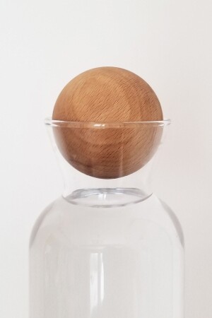 MNZ-Solid Wood Globe Carafe/bottle Cap 7 سم HY19010022-7 - Herdemyeşil