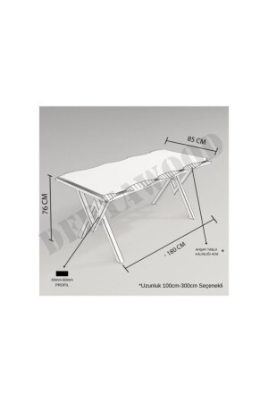 Masif Ahşap Laurus Sulamalı Yemek Masası Beyaz Ayak 70*100*76CM - 4