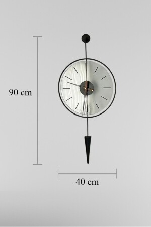 MasipPi Glazing SİYAH, Modern Metal Ve Cam Tasarım Duvar Saati SG001002004 - 7