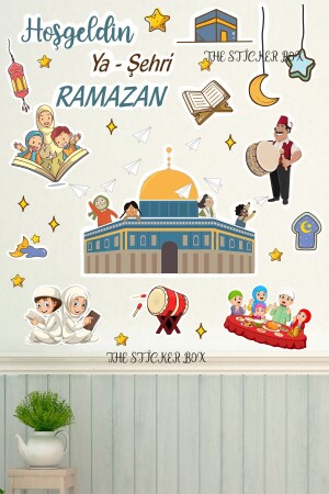 Masjid al-Aqsa-Themen-Ramadan-Kinderzimmer-Heimdekorations-Aufkleber-Set – Palästina Ramadan 20 x 100 - 1