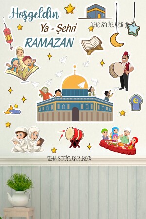 Masjid al-Aqsa-Themen-Ramadan-Kinderzimmer-Heimdekorations-Aufkleber-Set – Palästina Ramadan 20 x 100 - 2