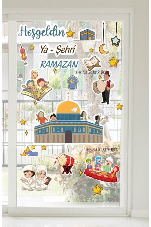 Masjid al-Aqsa-Themen-Ramadan-Kinderzimmer-Heimdekorations-Aufkleber-Set – Palästina Ramadan 20 x 100 - 3