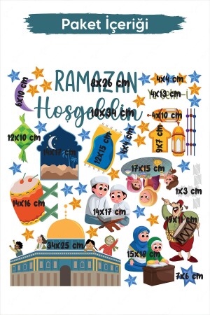 Masjid al-Aqsa-Themen-Ramadan-Kinderzimmer-Heimdekorationsaufkleber-Set – Masjid al-Aqsa Palästina Ramadan 30 x 120 - 4