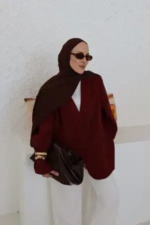 Massi Model Astarlı Blazer Ceket Bordo - Nuuwears