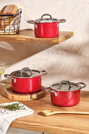 Master Class 6-teiliges Midi-Kochgeschirrset Rot 600. 15. 01. 2779-1 - Emsan