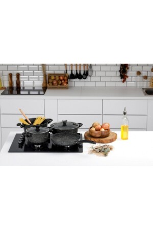 Master Cook 4-teiliges Granit-Kochgeschirrset Schwarz 2019ST000441 - 5