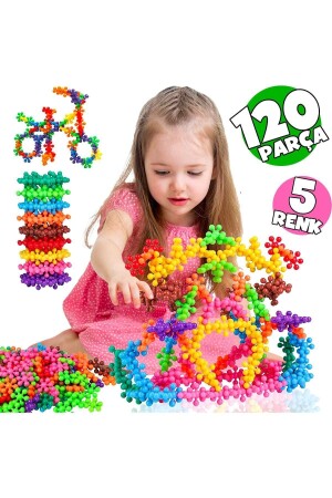 Master Molecule pädagogisches kreatives Spielzeug Schneeflocken-Bausteine, 5 Farben, 120 Stück - 1