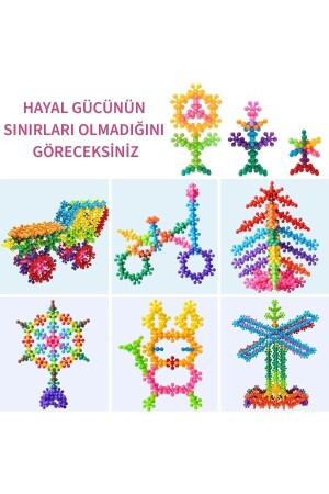 Master Molecule pädagogisches kreatives Spielzeug Schneeflocken-Bausteine, 5 Farben, 120 Stück - 7