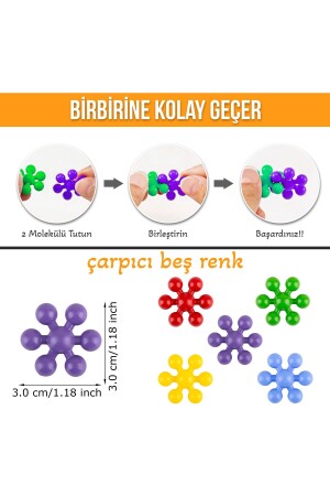 Master Molecules Eğitici Yaratıcı Molekül Stem Eğitimi Uyumlu 5 Renk 120 Parça Yapı Oyuncak - 3