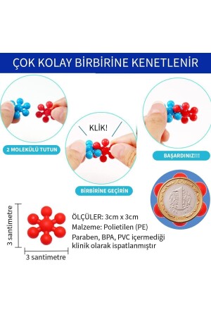 Master Molekül Eğitici Yaratıcı Oyuncak Kar Tanesi Yapı Taşları 5 Renk 120 Parça - 3