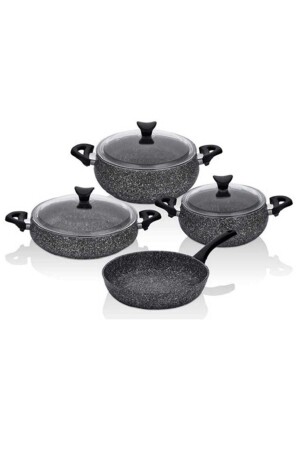 Mastercook Chubby Granite Kochgeschirr-Set Grau MUT4828 - 2