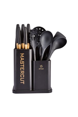 Mastercut Black 12-teiliges Messer-Servier-Schneidebrett-Set Schwarz - 2