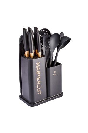 Mastercut Black 12-teiliges Messer-Servier-Schneidebrett-Set Schwarz - 4