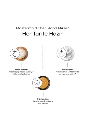 Mastermaid Chef Stand Mikser Soft Cream 1500w 5 Lt 153.03.06.6332 - 4
