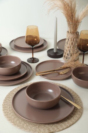 Mat Açık Taupe Nordic Yemek Takımı 18 Parça 6 Kişilik 958 X0001346900000000000000000 - Keramika