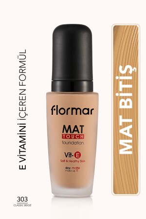 Mat Bitişli Fondöten (SICAK ALT TON) - Mat Touch Foundation - M303 Classic Beige - 8690604098279 - 1