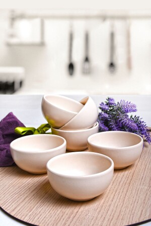 Mat Kırık Beyaz Bulut Mini Çerezlik - Sosluk 8 Cm 6 Adet ST101106F021A0000000AZ1000 - Keramika