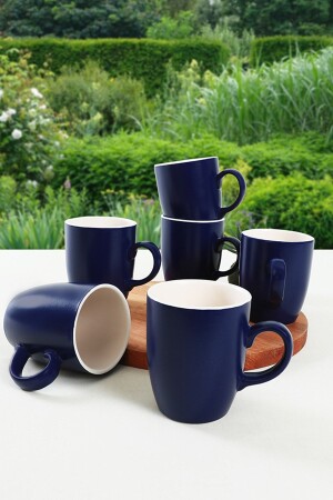 Mat Kobalt - Beyaz Bulut Kupa 9 Cm 6 Adet ST101206F992A0000000AET900 - Keramika