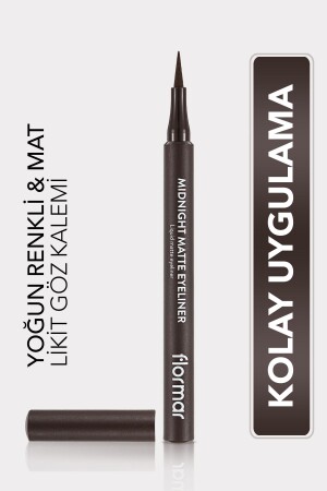 Mat Likit Kalem Eyeliner (KAHVE) - Midnight Matte Eyeliner - 002 Brown - 8690604641659 - 1