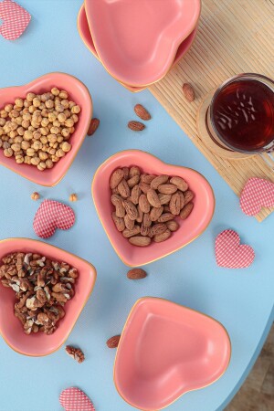MNZ-Matte Rose Gold Mesh Heart Snack Bowl / Sauce Bowl 14 سم 6 قطع ST008406F974A841600MAYD200 - Keramika