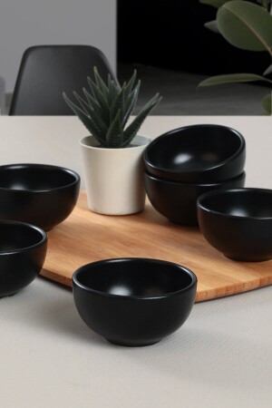 Mat Siyah Bulut Çerezlik - Sosluk 8 Cm 6 Adet - Keramika