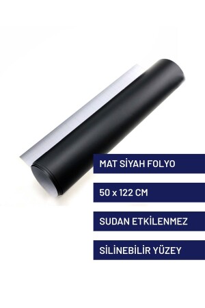 MAT Siyah Folyo 50x122 CM Mobilya - Mutfak - Fayans - Araç Kaplama - 1