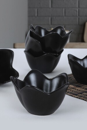 MNZ-Matte Black Lily Snack Bowl / Sauce Bowl 12 سم 6 قطع ST613106F956A0000000ACD700 - Keramika