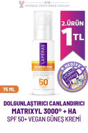 Matrixyl 3000® Peptides SPF 50 Aufpolsternder, revitalisierender, veganer Gesichts-Sonnenschutz mit Hyaluronsäure, 75 ml - 2