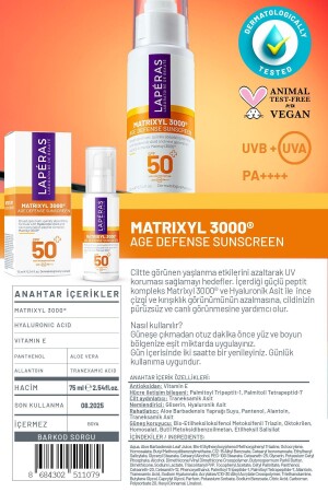 Matrixyl 3000® Peptides SPF 50 Aufpolsternder, revitalisierender, veganer Gesichts-Sonnenschutz mit Hyaluronsäure, 75 ml - 5